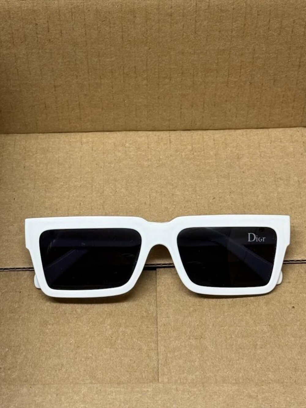 White Framed Sunglasses with UV Protection